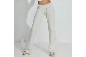 Women's Plus Size Flare Wide Leg Drawstring Trousers Fleece Fabric Breathable Customized Color & Logo Casual Pants
