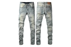 New Stock Mens European American Designer Crystal Jeans Men High Quality Plus Size Men's Pants Slim Fit Jean