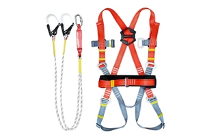 CE Certified Polyester 5 Point Adjustment Fall Protection Full Body Safety Harness EN361 Certification 500kg Breaking Strength 2