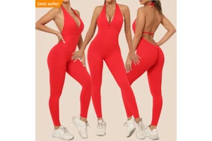 Fashion Workout Yoga Jumpsuit Sexy Women Sports Suit Fitness Gym Fitness Wear Workout Bodysuit One Piece Yoga Suit for Ladies