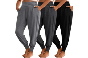 Bestseller Loose Fit Pocket Yoga Pants for Women Casual Wide Leg Lounge Pants Comfortable Gym Trousers
