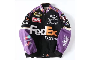 Trending Wholesale Oem Embroidered Logo Patch Plus Size Autumn Bomber Car Jackets Vintage Cotton Nascar Racing Jacket For Men
