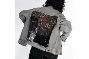 Casual Style Women's Denim Jacket With Sexy Spring Lace Pattern Cotton Filled Jacket Ladies Stitching Lace Design Standard Sizes