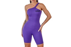 Seamless Yoga Jumpsuit for Women, Sexy Tight-Fit One-Piece Sports Vest, Quick-Drying Fitness Workout Suit Sports Workout Wear