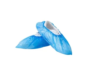 Disposable Suitable PE Blue Safety Pull-On Plain Toe Shoe Covers Anti-Slip Elastic Abrasion-Resistant Customizable GD Brand Home