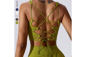 Active Wear Yoga Bra Fitness Gym Crop Top Cross Back Seamless Workout Women Sports Bra