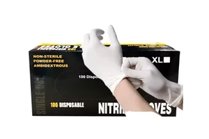 High Quality Disposable Nitrile Gloves White Exam Waterproof Tattoo Powder-Free for Beauty Salons Wholesale Safety Gloves