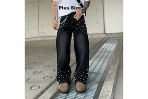Wholesale Men's Pearl Jean Denim Premium Jeans Luxury Straight Fit Designer Jeans for Men