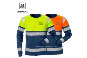 ANSI Class 3 High Visibility Construction Worker Security Work Clothes Uniform Reflective Safety T-Shirts Hi Vis Workwear Shirt