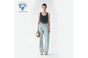 YUANBOFEI Women's High Quality High Waist Eco-Friendly Jeans Regular Fit Washed Distressed Denim Wide Leg Vintage Blue Jeans