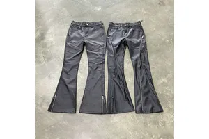 Plus Size Flared Trousers Return Washed Street Hip Hop Denim Pants High Quality Black Wax Coated Men's Jeans
