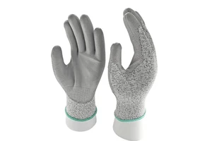 Wholesale Price HPPE Shell PU Dipped Level 5 Anti-Cut Puncture Tear Resistant Grey Speckled Work Protection Cut Resistant Gloves