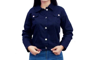 Wholesale and Custom Made Top Quality Women's Denim Jacket, Casual Wear Factory Made Design Hot Selling Jeans Varsity Jacket