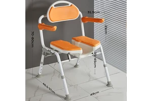 Shower Safety Equipment Handicap Disabled Arm Backrest Anti Slip Bath Seat Height Adjustment Bathroom Stool Shower Chair
