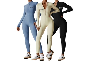 Custom Casual Sports Running Fitness Clothing Women Solid Color Sexy Rompers Yoga Integrated Jumpsuit for Women