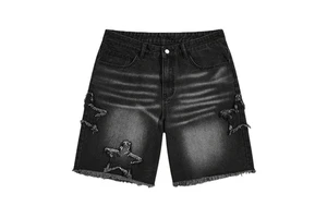 OEM Service Customized Men's Denim Shorts High Quality Custom Design and Logo Accepted Light Wash Embroidery