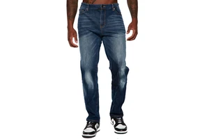 Men's High Quality Custom Logo Loose Business Trouser Straight Office Denim Pants Casual Style Washed Effect Canvas Lightweight