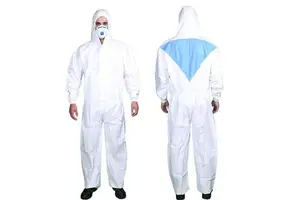 XIAN WANLI WLO3007 Type5/6 CE Certified Anti-Static Disposable Safety Coverall 55gsm Microporous SMS Level B Splash-Protective