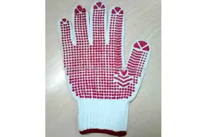 Safety 2 Sided XL Disposable Working Gloves Bleach White Cotton Knitted Latex Coated Anti-Slip Anti-Heat Soft