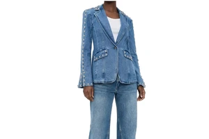 Custom High Quality Women's Denim Jacket Studs Rivets Stonewashed Regular Fit Cotton Jeans Coat Autumn Winter Vintage Jackets