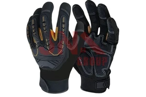 Performance Mechanic Work Gloves TPR Impact Protection Anti-Slip Grip Secure Protective Security Protection