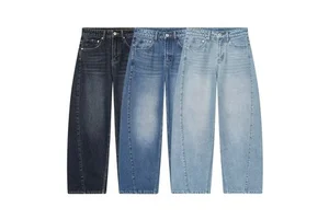 SHENZHU European and American Style 2025 Winter New Women's Clothing Elegant Simple and Versatile Mid-waist Loose Jeans 8727240