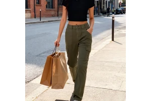 Slim Fit Solid Color Pants For Women Plus Size Street Fashion Trousers