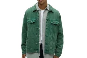 Wholesale Waterproof Oversized Comfortable Men's Denim Jeans Jackets Button Pockets Customized OEM ODM for Autumn Breathable
