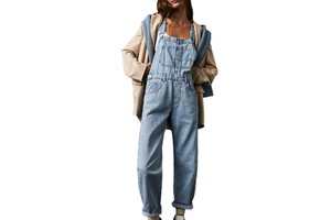 Wholesale Denim Overalls Washed Loose Fit Romper Jumpsuit Women Jeans