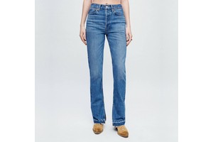 Jeans Manufacturer High Waist Blue Skinny Denim Jeans Flare Bootcut Split Raw Hem Jeans For Women
