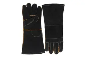 14 Inch Split Cowhide Leather Welding Gloves with Cotton Liner Heat Resistant Flame Resistant Heavy Duty Safety Work Gloves