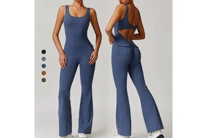 Comfortable Breathable Nude Jumpsuit for Women for Outdoor Sports Tennis Yoga Clothing