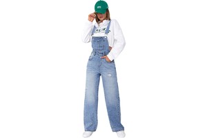 Woman's Denim Wide Legged Jeans Jumpsuit Ladies Denim Teen Girls Jumpsuit Overalls Women 2022