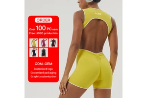 Wholesale Backless Sports Yoga Jumpsuit Hip Lift Fitness Breathable Sleeveless Jumpsuit