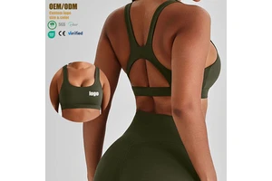Cross Back Yoga Bra Removable Pad Shockproof Sport Bra Top Fitness High Neck Custom Logo Workout High Support Gym Sports Bra