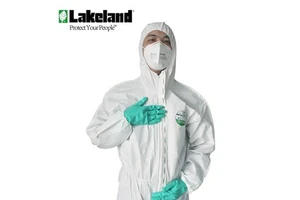 Lakeland AMN428E Disposable Cleanroom Hazmat Coveralls Type2 Limited Encapsulation Breathable Painters Hood White Chemical