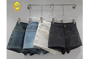 Hot Sale 2026 Mujer Denim Women Shorts Stretch Rhinestone Woman Jeans Denim Shorts