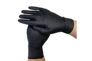 Disposable Black Nitrile Protective Gloves Textured Fingers Powder-Free ISO Certified Non-Sterile Latex/Silicone Free for