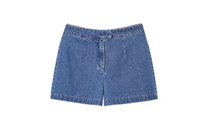 SHENZHU Women's 2025 Summer New Casual Simple Versatile Mid-waist Denim Shorts
