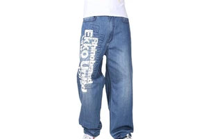 2025 New JT Plus Size Men's Stonewashed Denim Wide Leg Hip Hop Autumn Jeans High Quality Custom