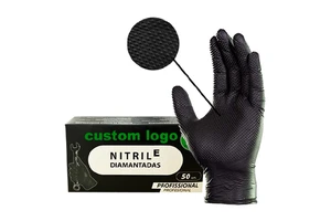10 Mil Heavy Duty Mechanic Repair Industrial Custom Logo Diamond Texture Latex Free Powder Free Disposable Nitrile Gloves