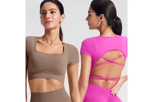 Round High Neck Women's Fitness Clothing Detachable Chest Cushion Back Hollow Out Outdoor Fitness Yoga T-shirt