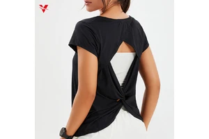 Wholesale Women Sports T-shirt Yoga Short Sleeve Top With Side Mesh Running Gym Sportswear Girls Fitness Yoga Top 2139