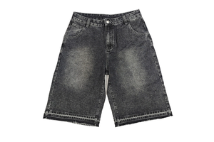 Custom Men's Vintage Baggy Heavyweight Denim Shorts Quick Dry Knitted Cotton Street Shorts Anti-Wrinkle Breathable Jeans Shorts