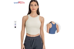 Hot Design Girls Breathable Custom Blank Yoga Dress Top Solid Color Women's Running Fitness Sports Vest Bras