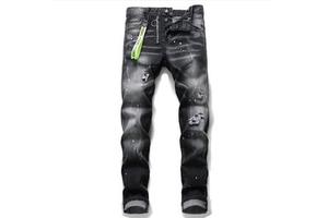 Luxury Design Men's Jeans High Quality D2 Pants Custom Men's Printed Torn Jeans Washed Comfortable Soft Black Trousers for Men