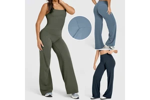 Women's High Waisted Yoga Pants with Buttery Soft Fabric for Workout and Casual Wear Moisture-Wicking Wide Leg Cozy Pants