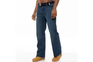 Best Men's Regular Fit Mid Waist Overalls Plus Size Lightweight Denim Jeans