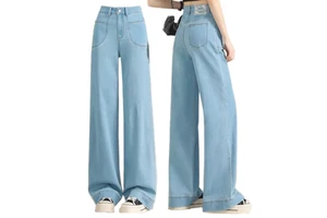 New Women's High Waist Harem Jeans Retro Washed Breathable Loose Casual Winter Denim Pants