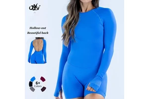 Wholesale Seamless High Strength Shockproof Sports Bodysuits&jumpsuits Solid Leisure Jumpsuits for Women Tight Gym Jumpsuit